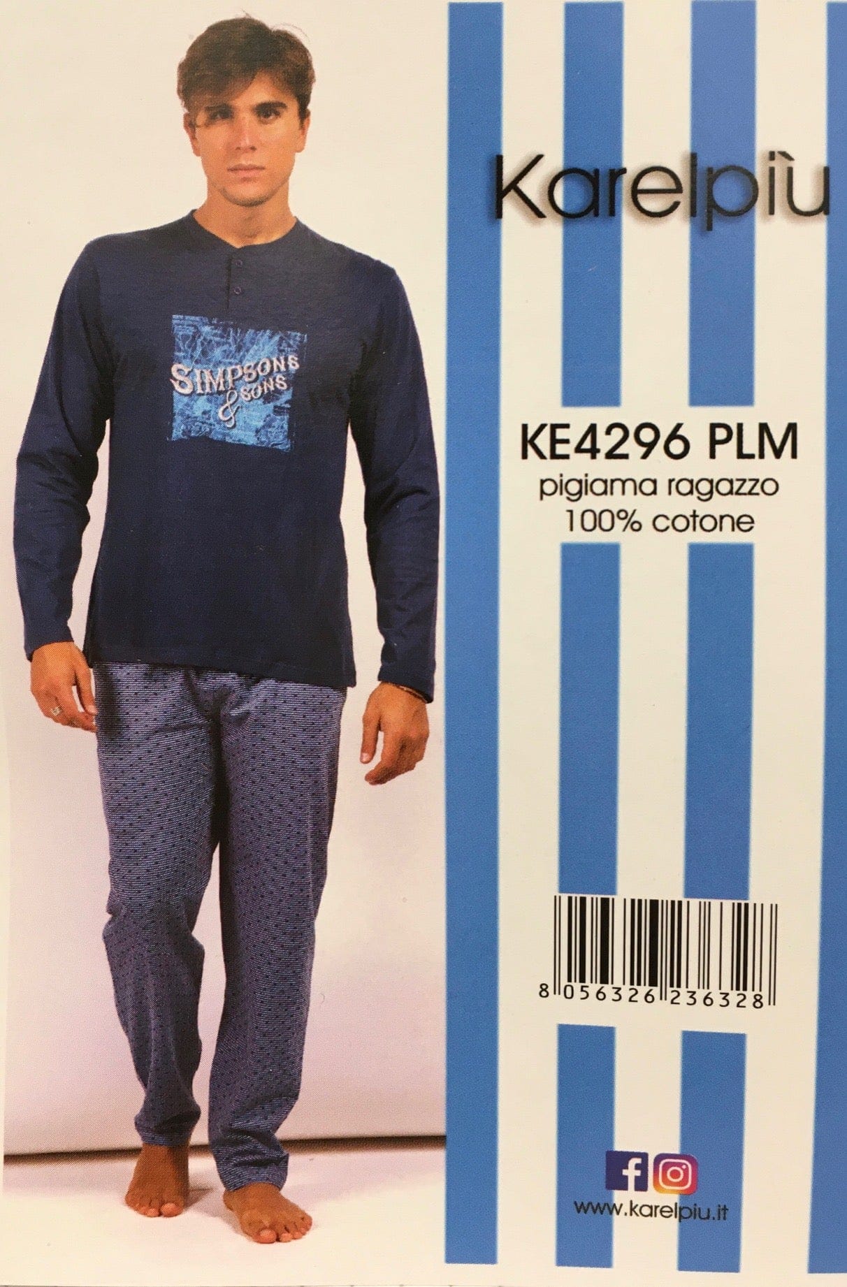 Pigiama da ragazzo con stampa "Simpson&Sons" Karel KE4296PLM
